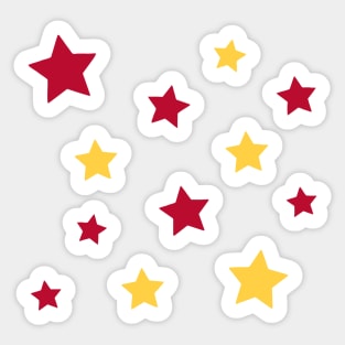 Crimson and Gold Gameday Stars- Ferris State Colors Sticker